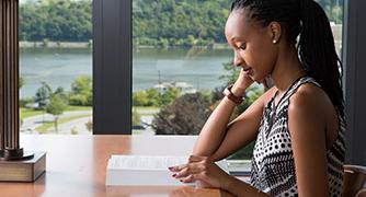 Photo of student studying